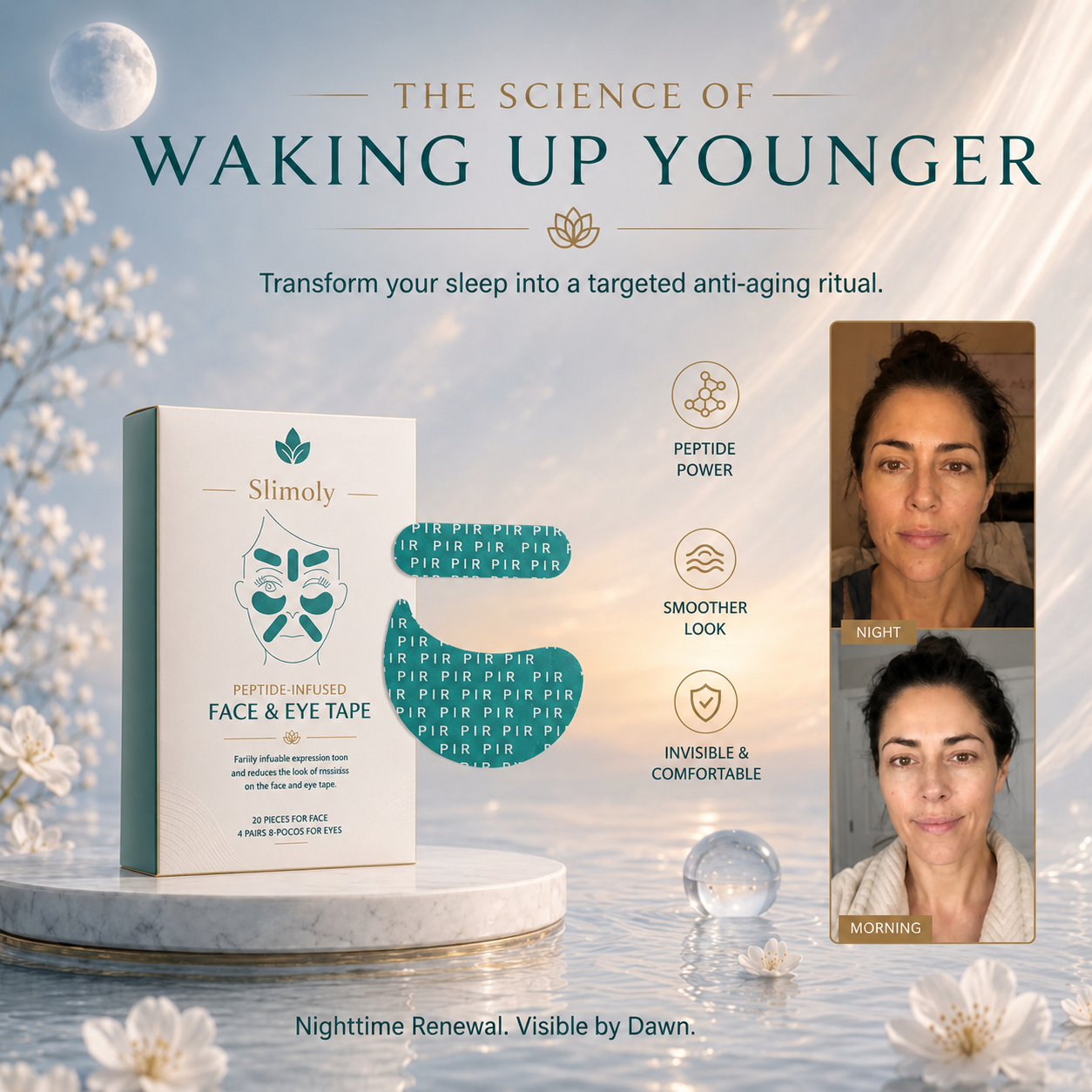 Peptide Face & Eye Tape-Instant Firming | Anti-Wrinkle | Skin Tightening Patches