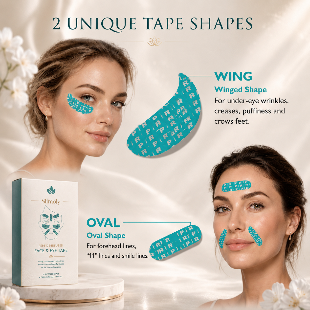 Peptide Face & Eye Tape-Instant Firming | Anti-Wrinkle | Skin Tightening Patches